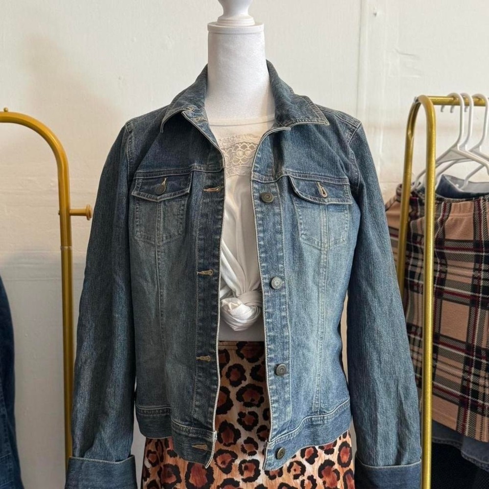 Ann Taylor Denim Jacket Size 4 Women's Streetwear Casual Y2k